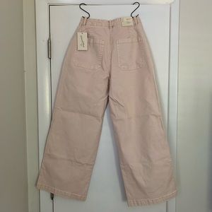 Wide Leg Crop Pants Light Pink